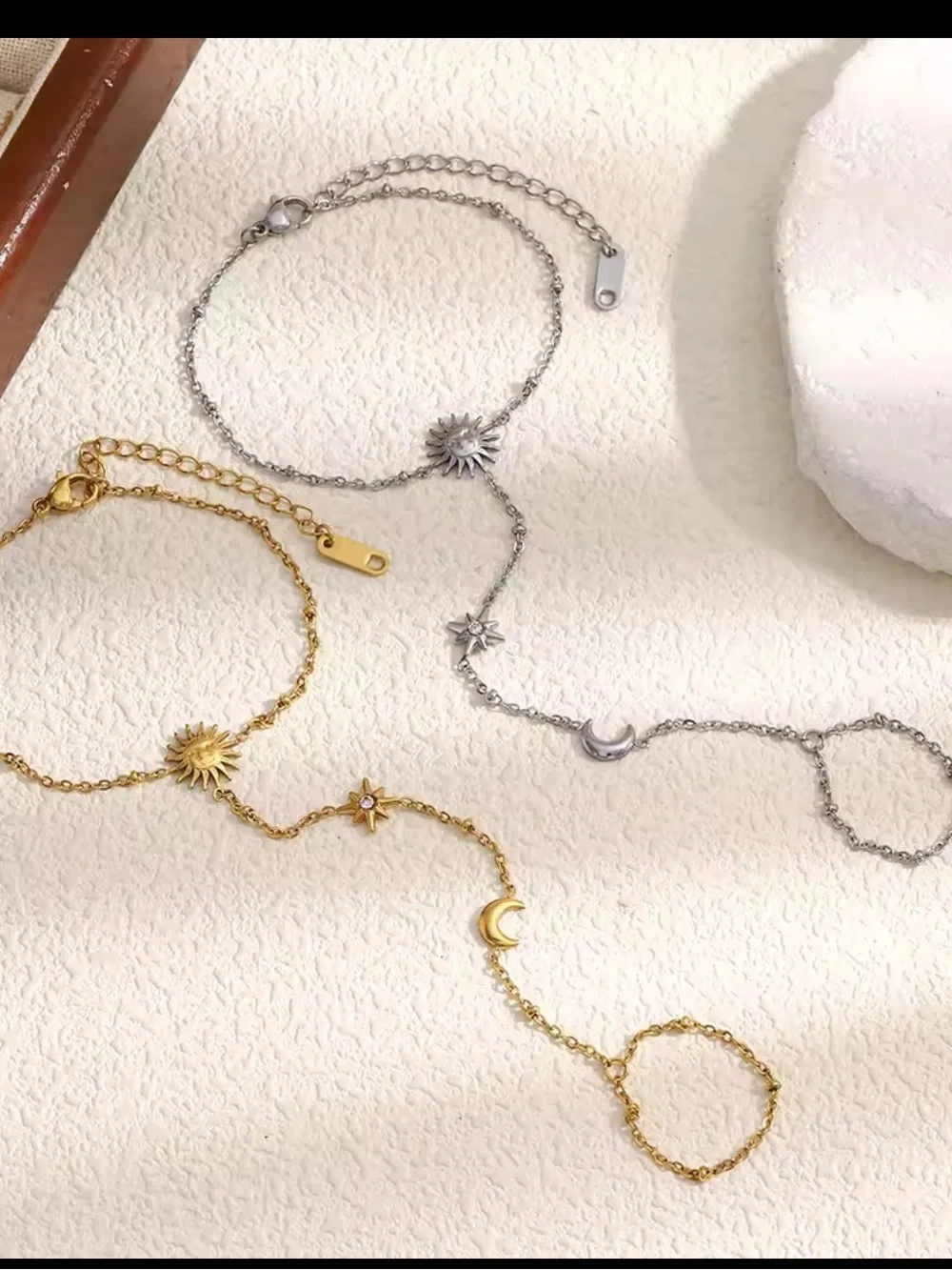 Gold Celestial Sun Boho Hand Chain Bracelet NEW. Listing is for ONE handchain